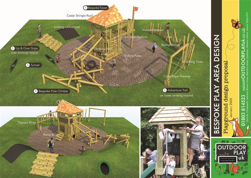 A visual impression of our play equipment installed in your play area